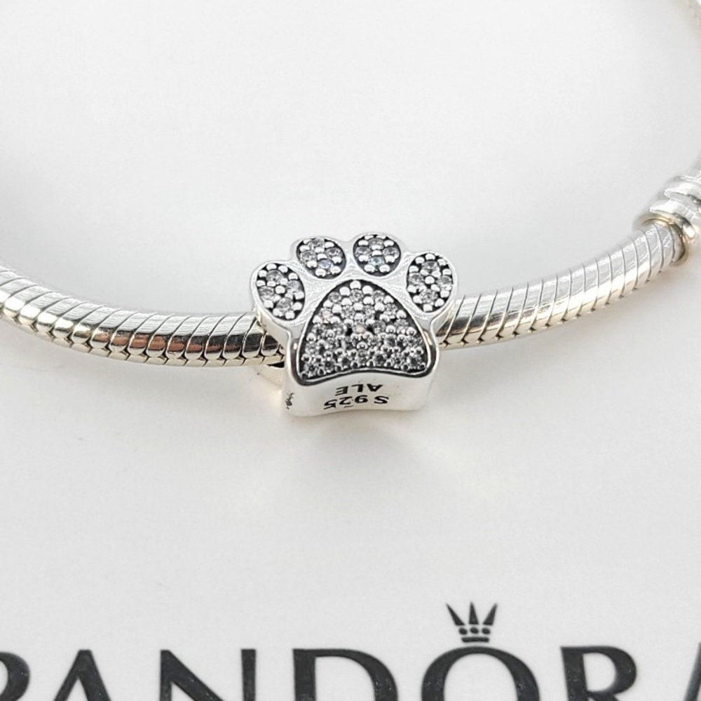 PANDORA Silver Dog Paw Charm w/Box🐶